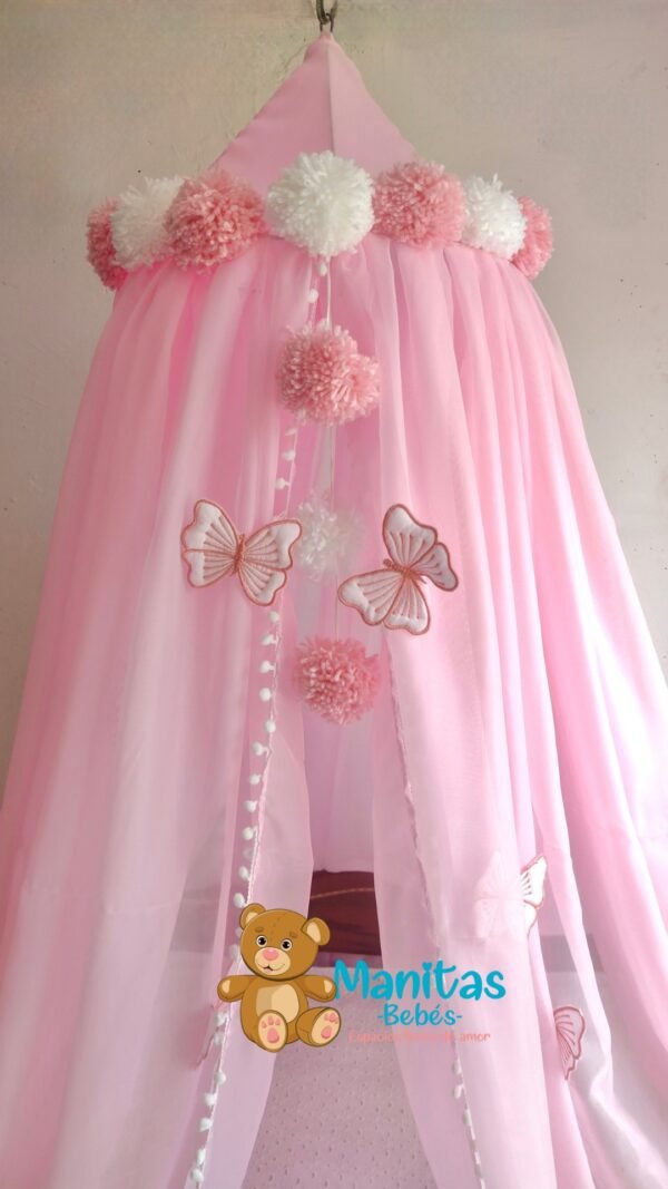Toldillo Rosado En Cono Con Mariposas