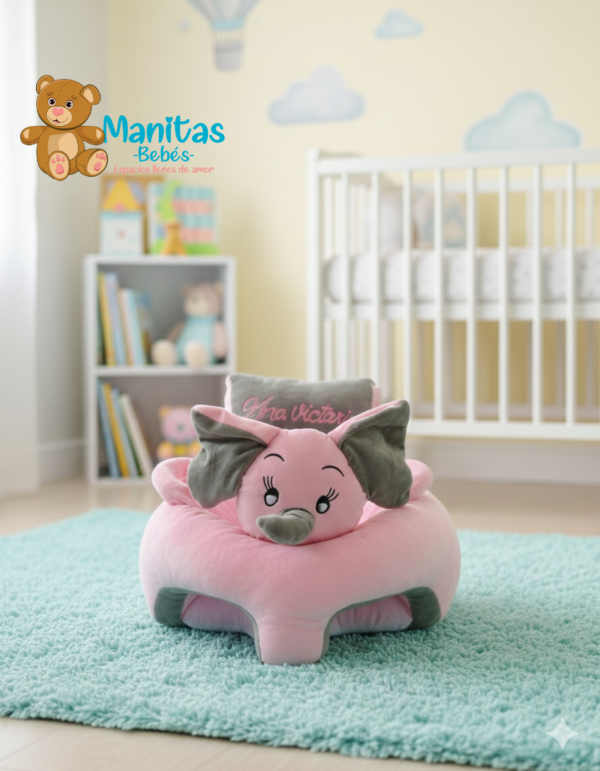 SILLON ACOLCHADO ELEFANTE ROSADO