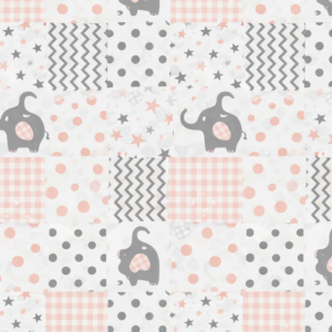 Tela Estampada Elefante y figuras