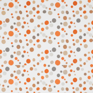 Tela Estampada Puntos Naranja y Grises