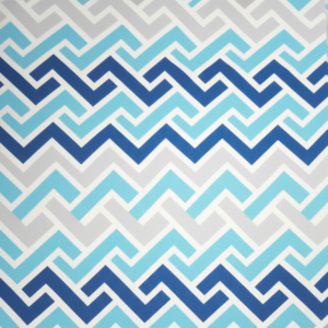 Tela Estampada Patrón Zigzag Con Tonos Azules y Gris