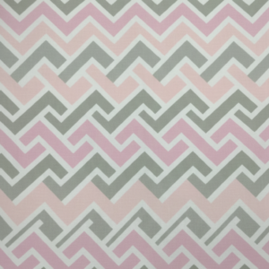 Tela Estampada Patrón Zigzag Con Tonos Rosado y Gris