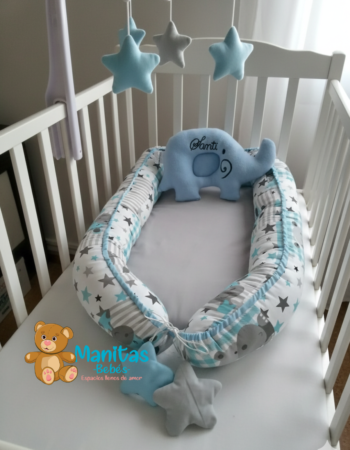 Nido Colecho En Tela Estampada Con Estrellas Acolchadas