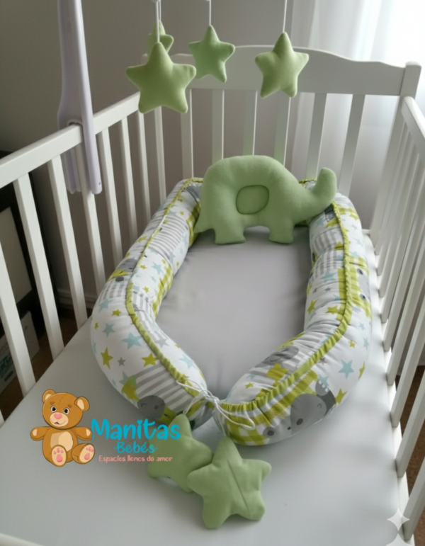 Nido Colecho En Tela Estampada Con Estrellas Acolchadas